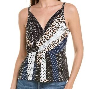 CAbi #3787 Women's Crossover Cami in Skin Stripe Animal Print